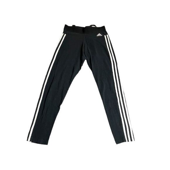 Adidas Pants Womens Medium (26x26) Black Three Stripe Training Yoga Active Sport - Picture 1 of 10